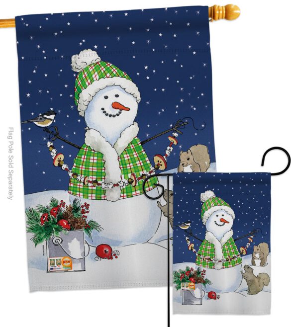 Decorating with Snowmen - Winter Wonderland Winter Vertical Impressions Decorative Flags HG114210 Made In USA - Image 3