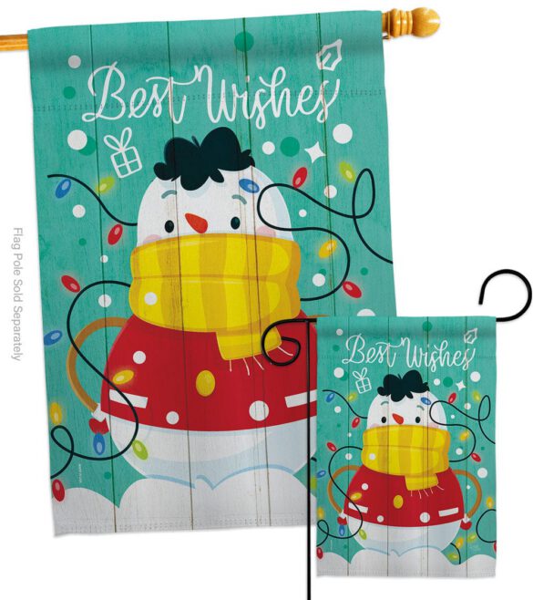 Best Wish Snowman - Winter Wonderland Winter Vertical Impressions Decorative Flags HG114255 Made In USA - Image 3