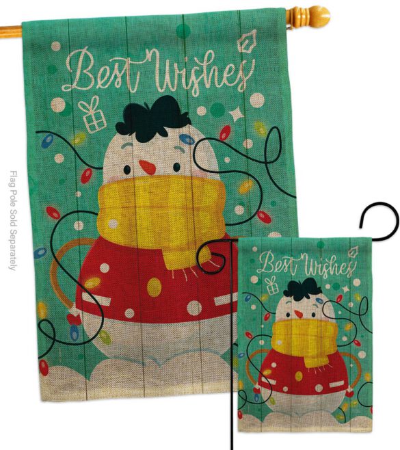 Best Wish Snowman - Winter Wonderland Winter Vertical Impressions Decorative Flags HG114255 Made In USA - Image 15