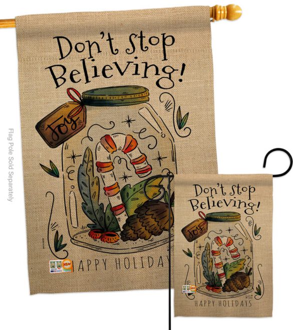 Don’t Stop Believing - Winter Wonderland Winter Vertical Impressions Decorative Flags HG137098 Made In USA - Image 3