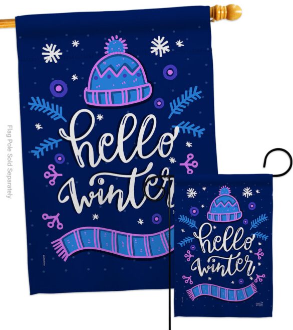 Hello Winter - Winter Wonderland Winter Vertical Impressions Decorative Flags HG137258 Made In USA - Image 3