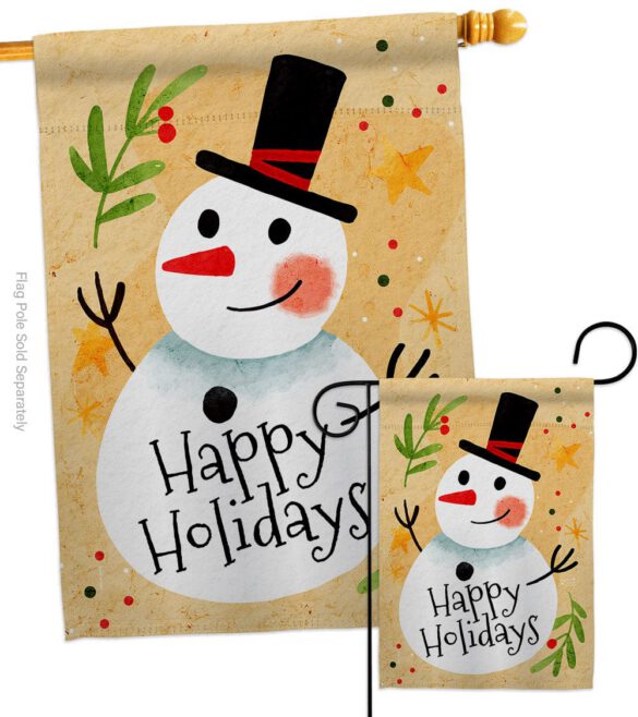 Happy Snowman - Winter Wonderland Winter Vertical Impressions Decorative Flags HG137614 Made In USA - Image 3