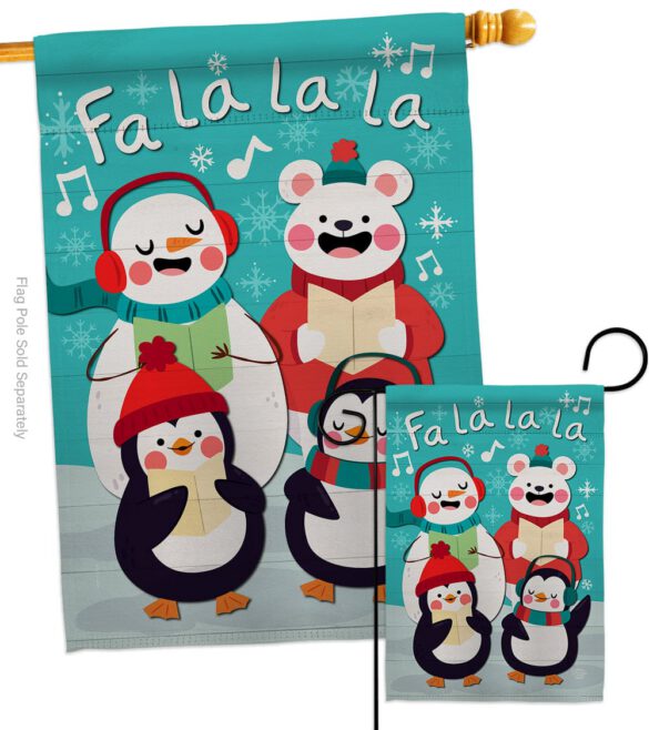 Fa La La La Fun - Winter Wonderland Winter Vertical Impressions Decorative Flags HG192289 Made In USA - Image 3