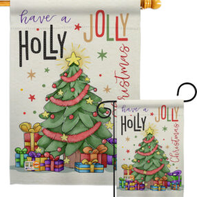 A Holly Jolly Christmas - Christmas Winter Vertical Impressions Decorative Flags HG114150 Made In USA