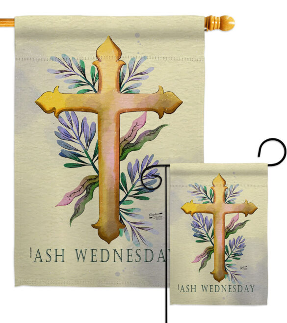 Ash Wednesday - Faith & Religious Inspirational Vertical Impressions Decorative Flags HG137428 Made In USA