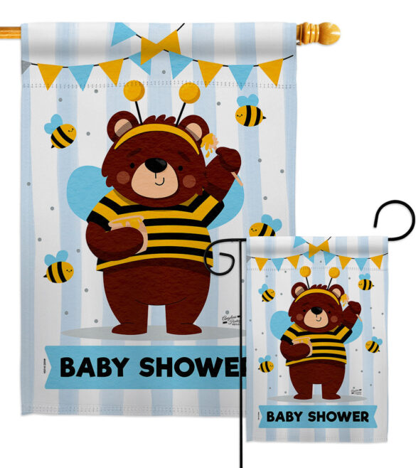 Baby Bear Shower - Family Special Occasion Vertical Impressions Decorative Flags HG137413 Made In USA