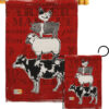 Barnyard Friends - Farm Animals Nature Vertical Impressions Decorative Flags HG110123 Made In USA