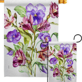 Alpine Violet Bouquet - Floral Garden Friends Vertical Impressions Decorative Flags HG104151 Made In USA