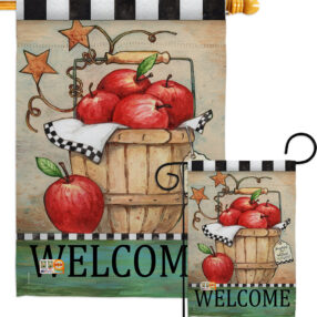 Apple Basket - Fruits Food Vertical Impressions Decorative Flags HG117039 Made In USA