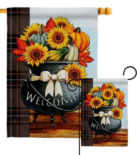 Autumn Fresh Pot - Harvest & Autumn Fall Vertical Impressions Decorative Flags HG113118 Made In USA