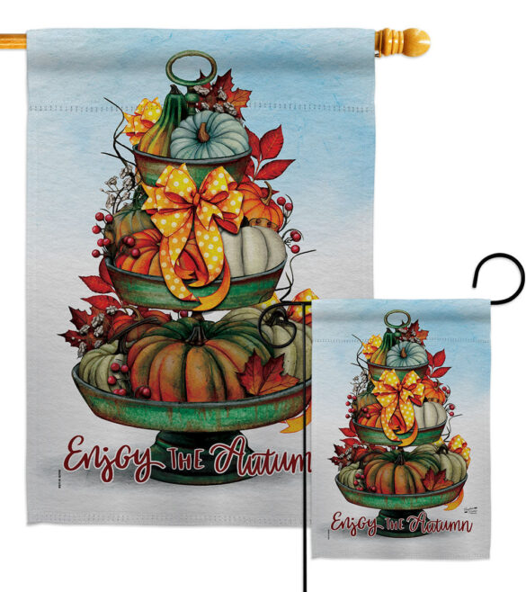 Autumn Tower - Harvest Autumn Fall Vertical Impressions Decorative Flags HG130419 Made In USA