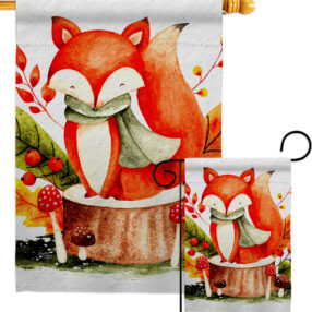 Autumn Fox - Harvest & Autumn Fall Vertical Impressions Decorative Flags HG137595 Made In USA