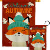 Autumn Foxy - Harvest & Autumn Fall Vertical Impressions Decorative Flags HG137608 Made In USA