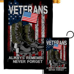 Always Remember - Military Americana Vertical Impressions Decorative Flags HG108485 Made In USA