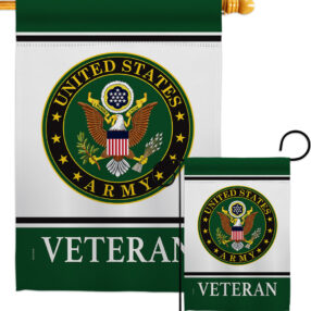 Army Veteran - Military Americana Vertical Impressions Decorative Flags HG170043 Made In USA
