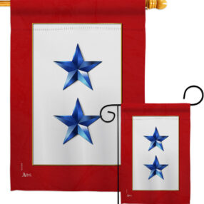 2 Blue Stars - Military Americana Vertical Impressions Decorative Flags HG141085 Made In USA