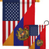 Armenia US Friendship - Nationality Flags of the World Vertical Impressions Decorative Flags HG108482 Made In USA