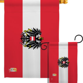 Austria w/Eagle - Nationality Flags of the World Vertical Impressions Decorative Flags HG140016 Made In USA