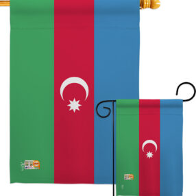 Azerbaijan - Nationality Flags of the World Vertical Impressions Decorative Flags HG140018 Made In USA