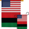 African American US Friendship - Nationality Flags of the World Vertical Impressions Decorative Flags HG140270 Made In USA