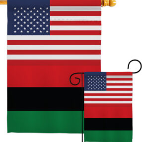 African American US Friendship - Nationality Flags of the World Vertical Impressions Decorative Flags HG140270 Made In USA