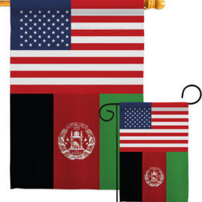 Afghanistan US Friendship - Nationality Flags of the World Vertical Impressions Decorative Flags HG140271 Made In USA