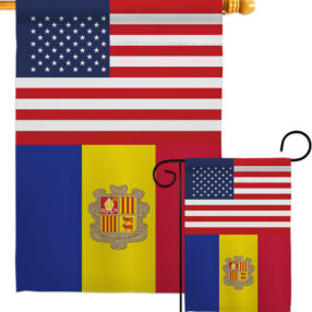 Andorra US Friendship - Nationality Flags of the World Vertical Impressions Decorative Flags HG140275 Made In USA