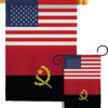 Angola US Friendship - Nationality Flags of the World Vertical Impressions Decorative Flags HG140276 Made In USA