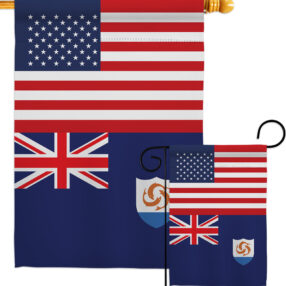 Anguilla US Friendship - Nationality Flags of the World Vertical Impressions Decorative Flags HG140277 Made In USA
