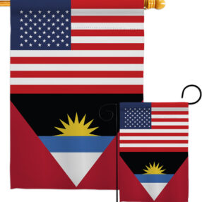 Antigua & Barbuda US Friendship - Nationality Flags of the World Vertical Impressions Decorative Flags HG140278 Made In USA