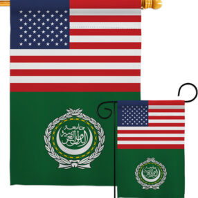 Arab League US Friendship - Nationality Flags of the World Vertical Impressions Decorative Flags HG140281 Made In USA