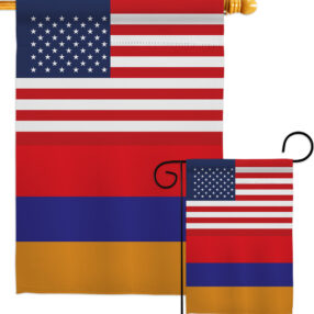 Armenia US Friendship - Nationality Flags of the World Vertical Impressions Decorative Flags HG140282 Made In USA