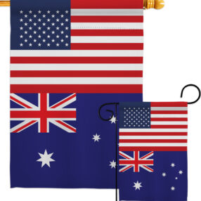 Australia US Friendship - Nationality Flags of the World Vertical Impressions Decorative Flags HG140284 Made In USA