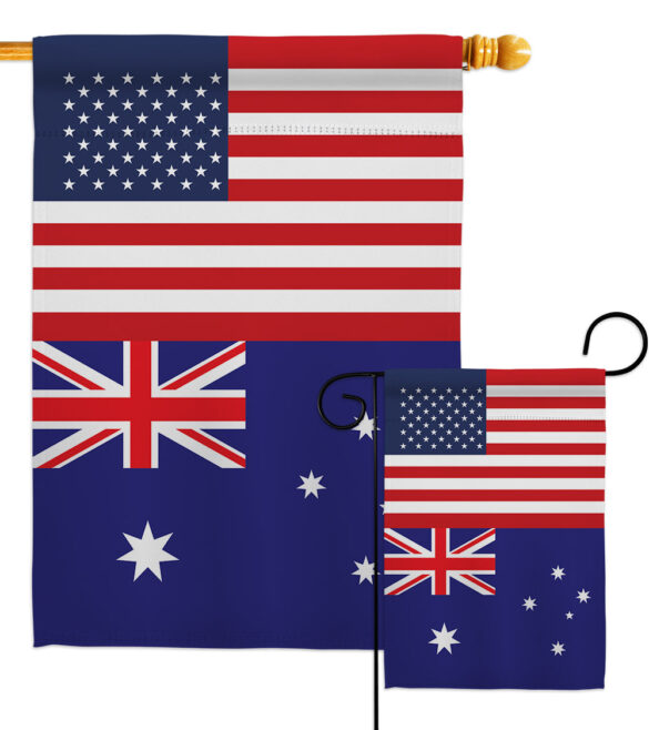 Australia US Friendship - Nationality Flags of the World Vertical Impressions Decorative Flags HG140284 Made In USA