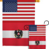 Austria w/Eagle US Friendship - Nationality Flags of the World Vertical Impressions Decorative Flags HG140285 Made In USA