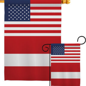 Austria US Friendship - Nationality Flags of the World Vertical Impressions Decorative Flags HG140286 Made In USA