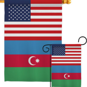 Azerbaijan US Friendship - Nationality Flags of the World Vertical Impressions Decorative Flags HG140287 Made In USA