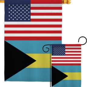 Bahamas US Friendship - Nationality Flags of the World Vertical Impressions Decorative Flags HG140289 Made In USA