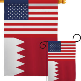 Bahrain US Friendship - Nationality Flags of the World Vertical Impressions Decorative Flags HG140290 Made In USA