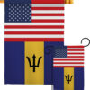 Barbados US Friendship - Nationality Flags of the World Vertical Impressions Decorative Flags HG140292 Made In USA