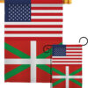 Basque Lands US Friendship - Nationality Flags of the World Vertical Impressions Decorative Flags HG140293 Made In USA