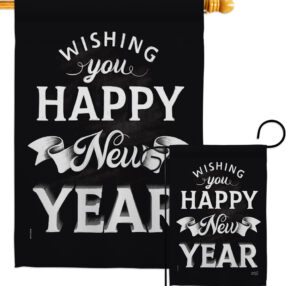 An New Year - New Year Winter Vertical Impressions Decorative Flags HG137247 Made In USA