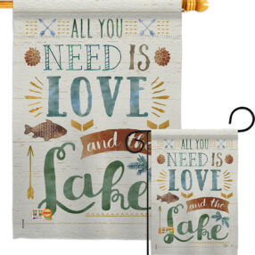 All You Need Is Love And Lake - Outdoor Nature Vertical Impressions Decorative Flags HG109050 Made In USA