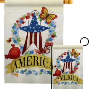America Banner Star - Patriotic Americana Vertical Impressions Decorative Flags HG111073 Made In USA