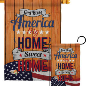 America My Home - Patriotic Americana Vertical Impressions Decorative Flags HG111075 Made In USA