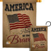 America Home of the Brave - Patriotic Americana Vertical Impressions Decorative Flags HG191083 Made In USA