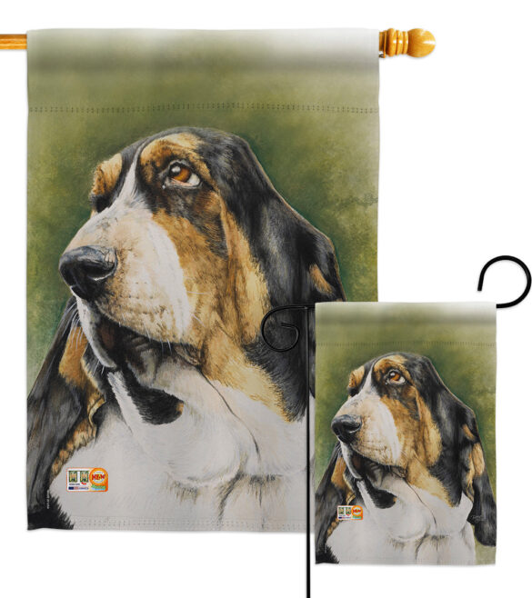 Basset Hound - Pets Nature Vertical Impressions Decorative Flags HG110090 Made In USA
