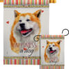 Akita Happiness - Pets Nature Vertical Impressions Decorative Flags HG110141 Made In USA