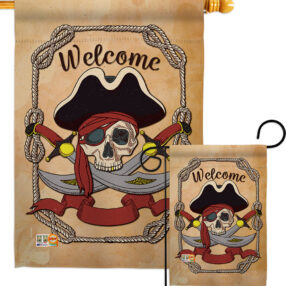 Ahoy Pirate - Pirate Coastal Vertical Impressions Decorative Flags HG107059 Made In USA