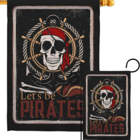 Be Pirates - Pirate Coastal Vertical Impressions Decorative Flags HG137319 Made In USA